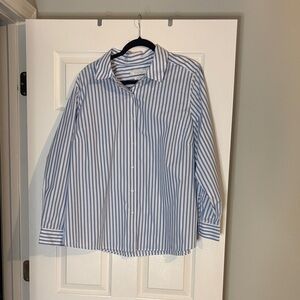 Foxcroft Blue and White Striped Shirt